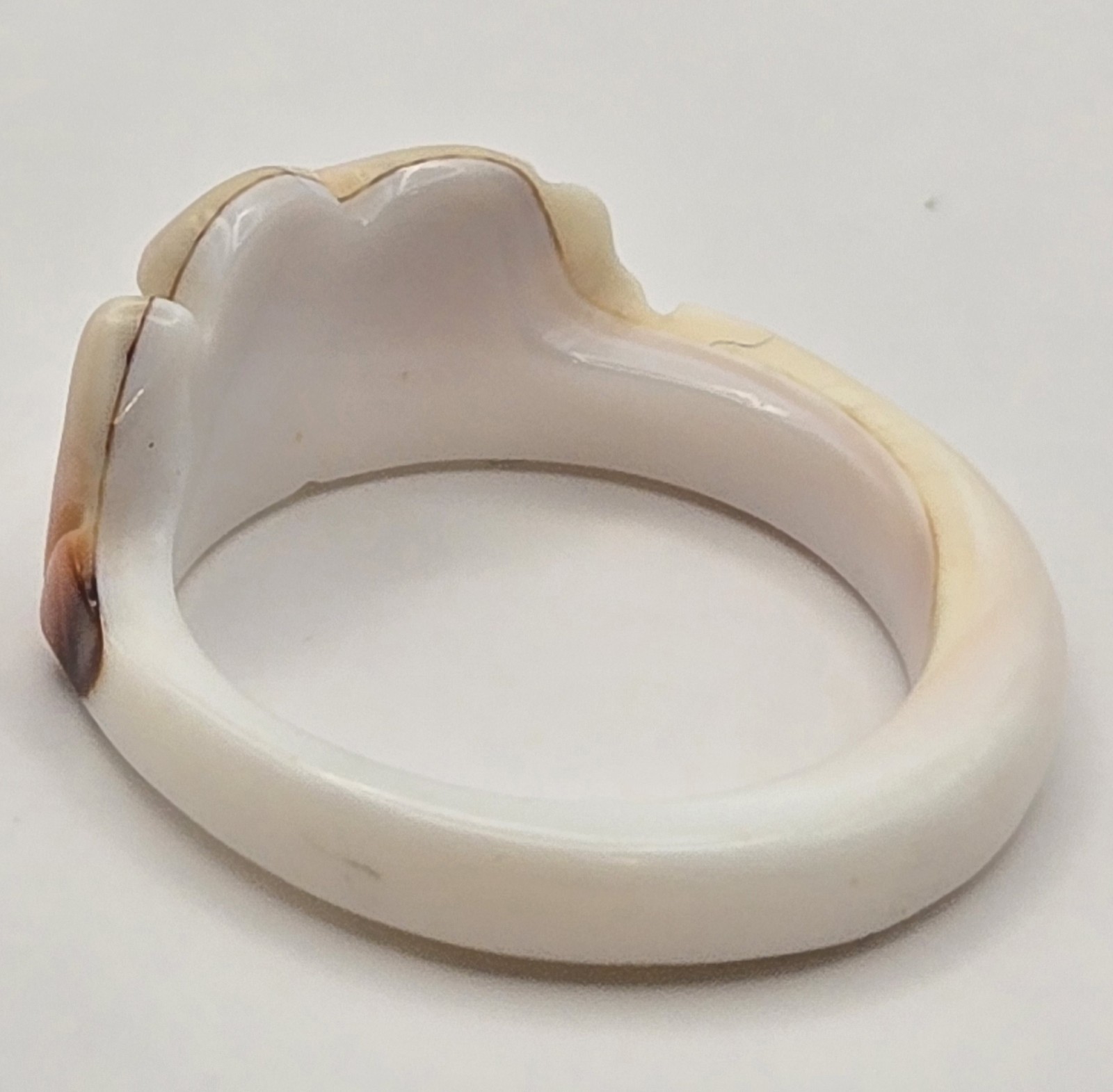Vintage Hand Carved Shell Heart Carved Seashell Heart Statement Ring BOHO