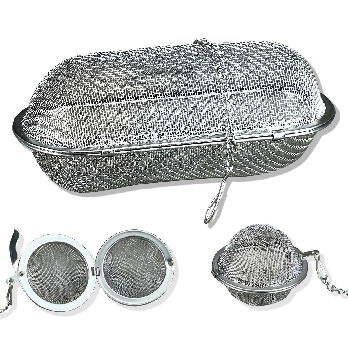 3 Pack Stainless Steel Ultrasonic Cleaner Baskets for Jewelry and Parts