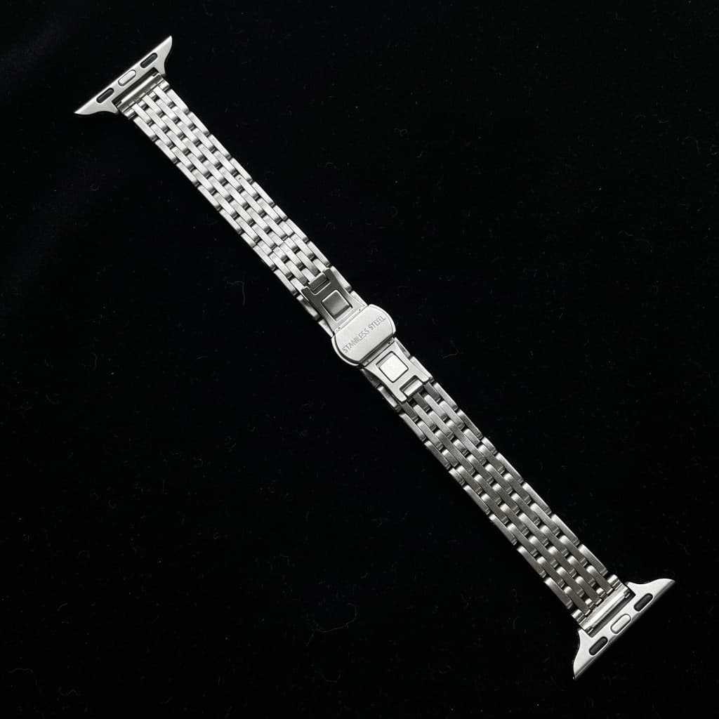 Women Thin 7 Link 316 Stainless Steel Watch Strap Compatible for Apple Watch
