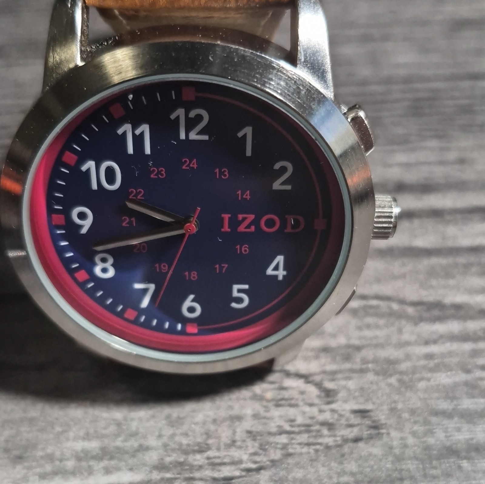 2 Watches IZOD Leather Brown And Another Blue One