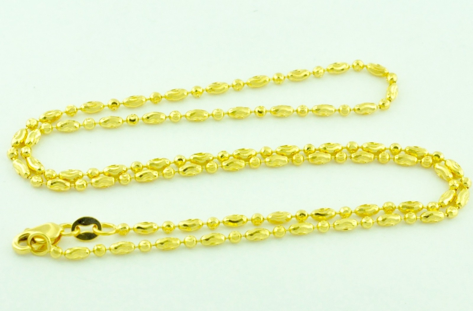 18k Solid Yellow Gold diamond cut Necklace Chain 16-18 inch Brand New