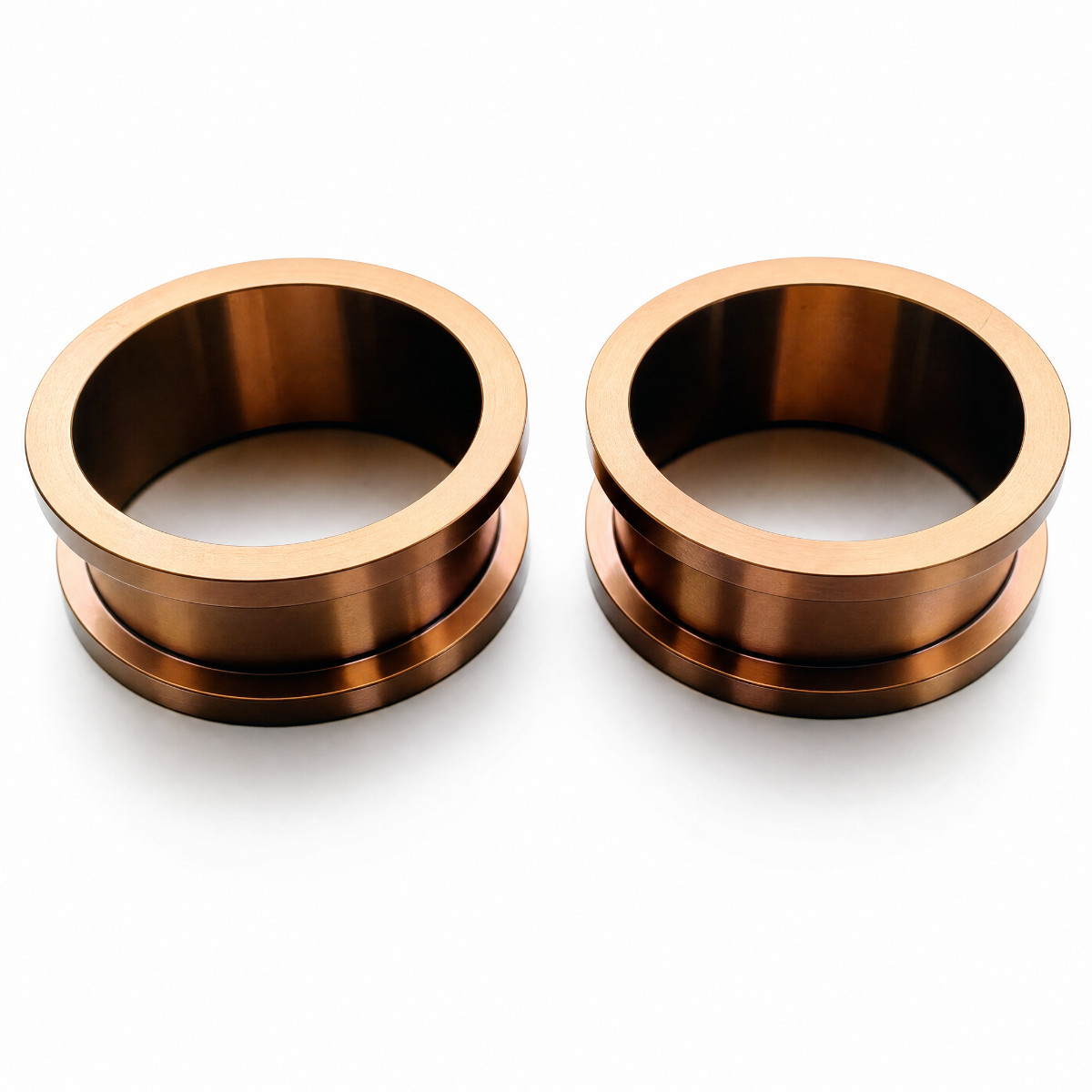 Pair Bronze Plated Steel 00g 10mm Screw fit Ear Tunnels Plug Gauge Stretcher