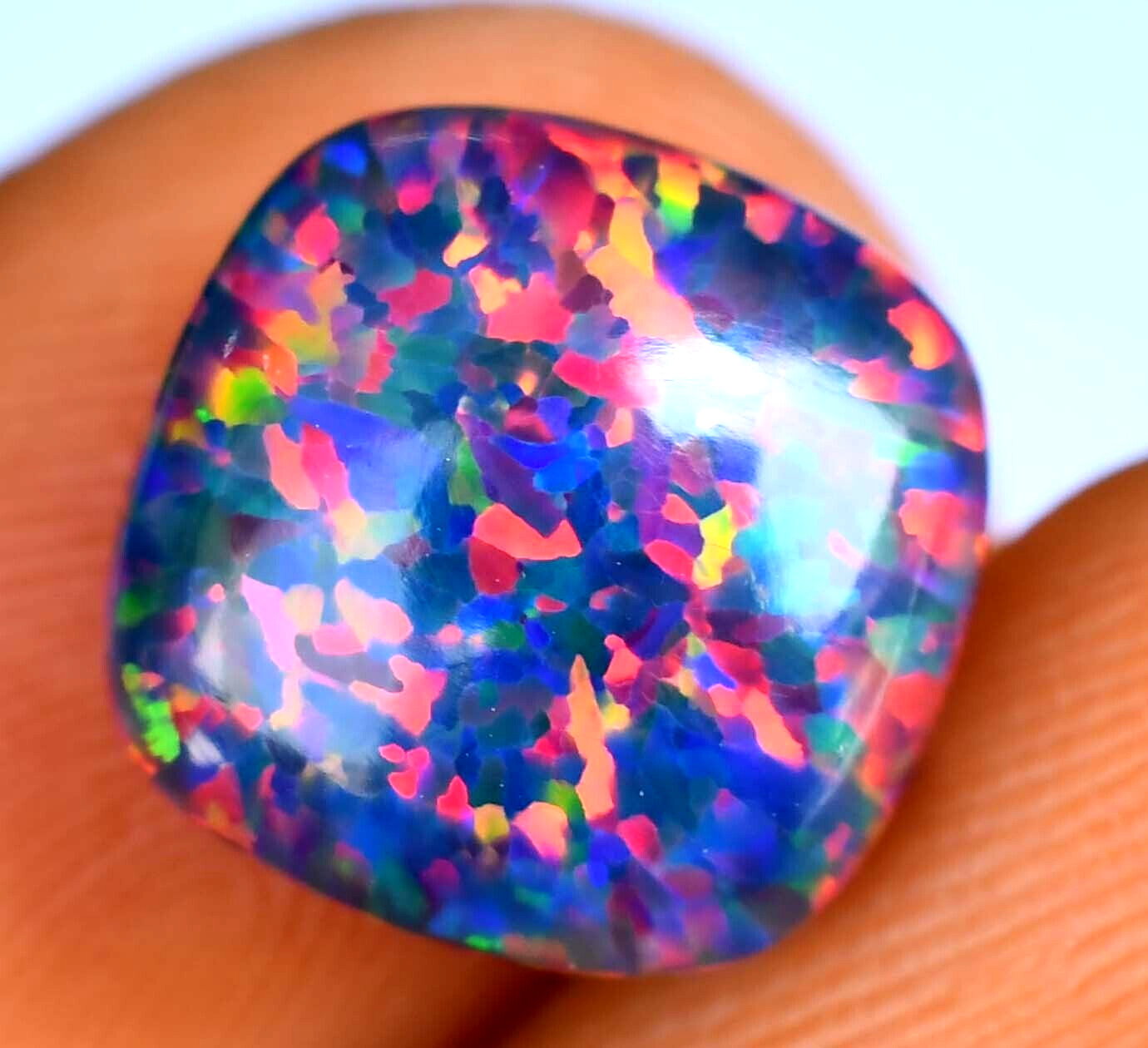 5.20 CT Natural Ethiopian Black Fire Opal Certified Very Rare Precious Gemstone