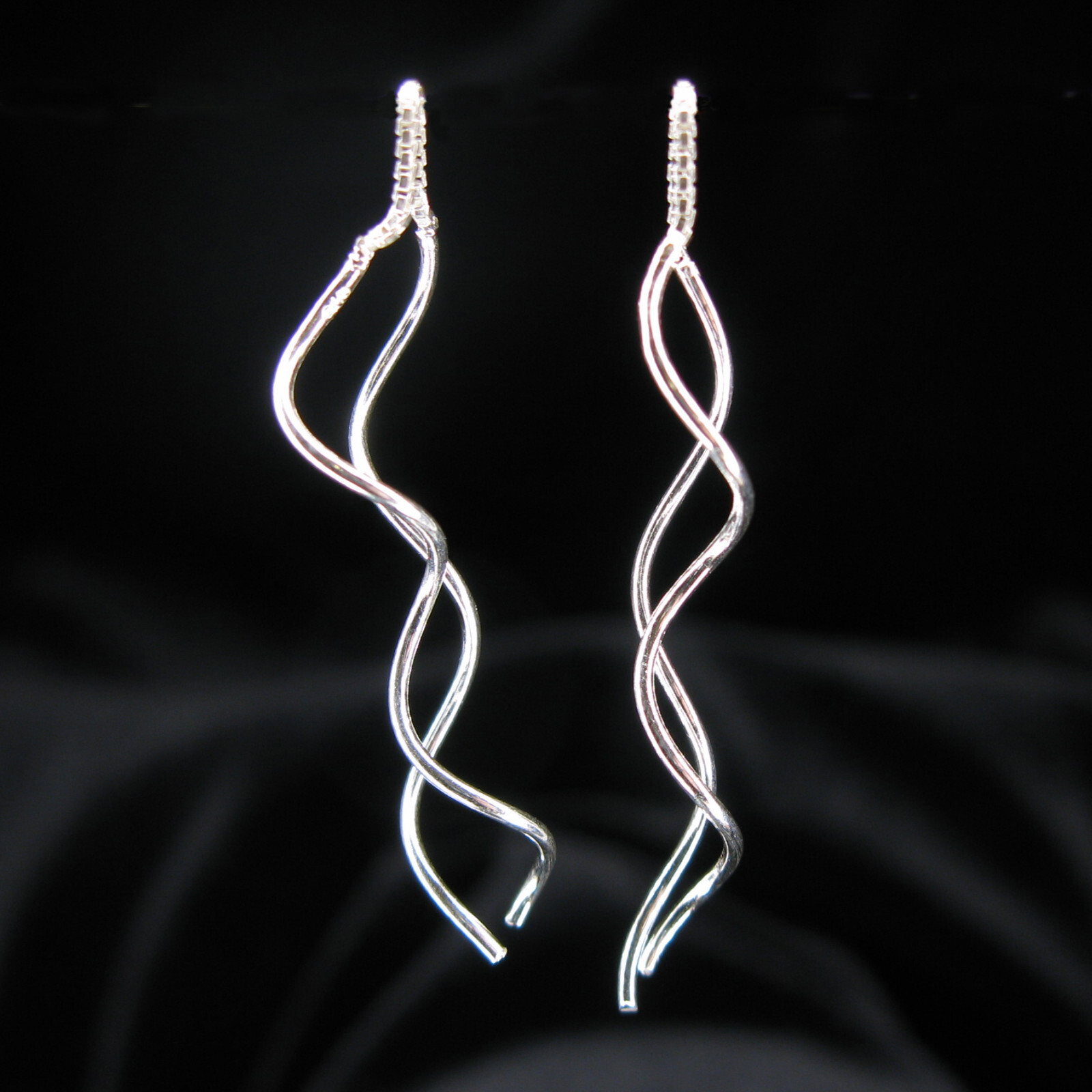 Twists ‘Double Drop’ Ear Threads- SOLID 925 Sterling Silver