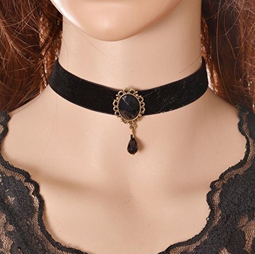 Trasfit 10 Pieces Lace Choker Necklace for Women Girls, Black Classic Velvet …