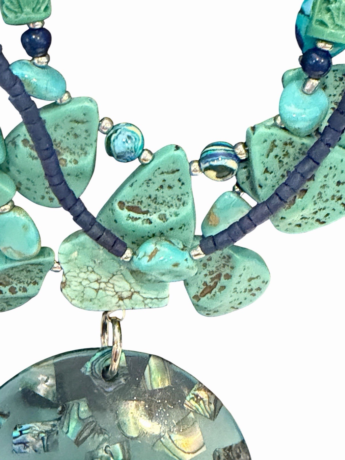 Chico’s Hera Pendant Necklace Turquoise Blue Statement Necklace NEW $55 Mermaid
