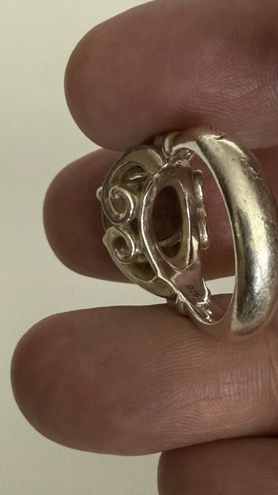 Ann King 925 Sterling Silver 18K Gold Prasiolite Pearl Butterfly Ring Sz 8