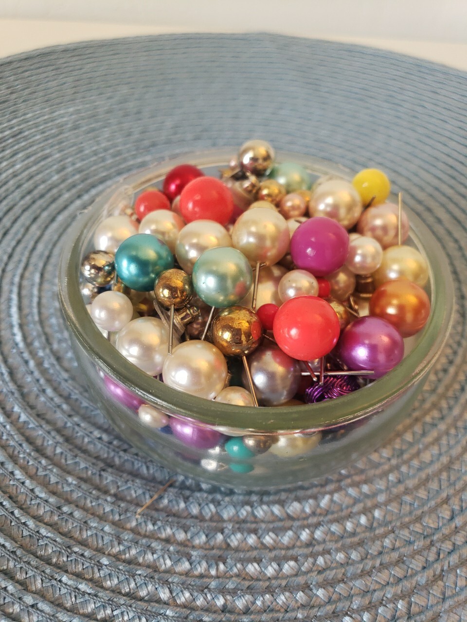 Lot Of Earrings In A 1/2 Pint Jar All Colored Balls Stud Matching And Cleaned
