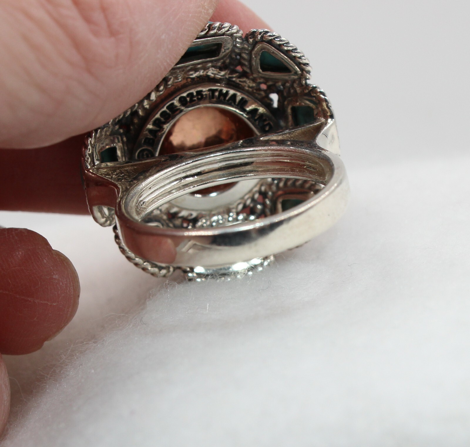 New BARSE Turquoise & Copper 925 Sterling Silver Ring Size Women’s Size 11 1/2
