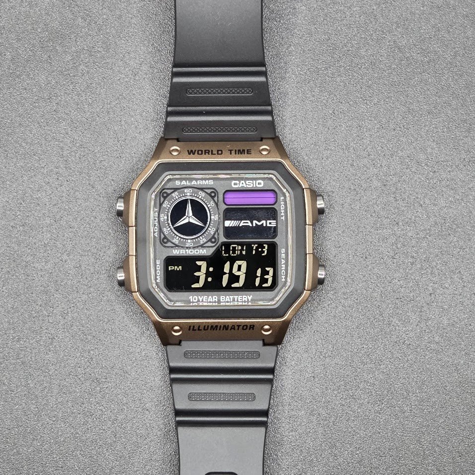 AMG Based on CASIO AE-1200WHD Royale. World Time Watch – Negative Display Mod