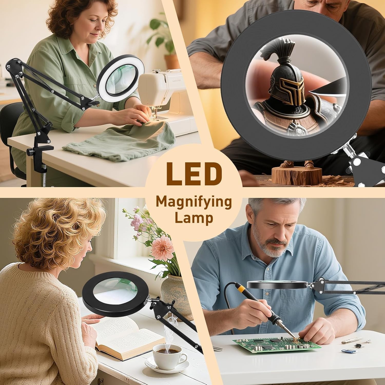 Lighted Magnifying Glass with Stand – 10 Levels Brightness