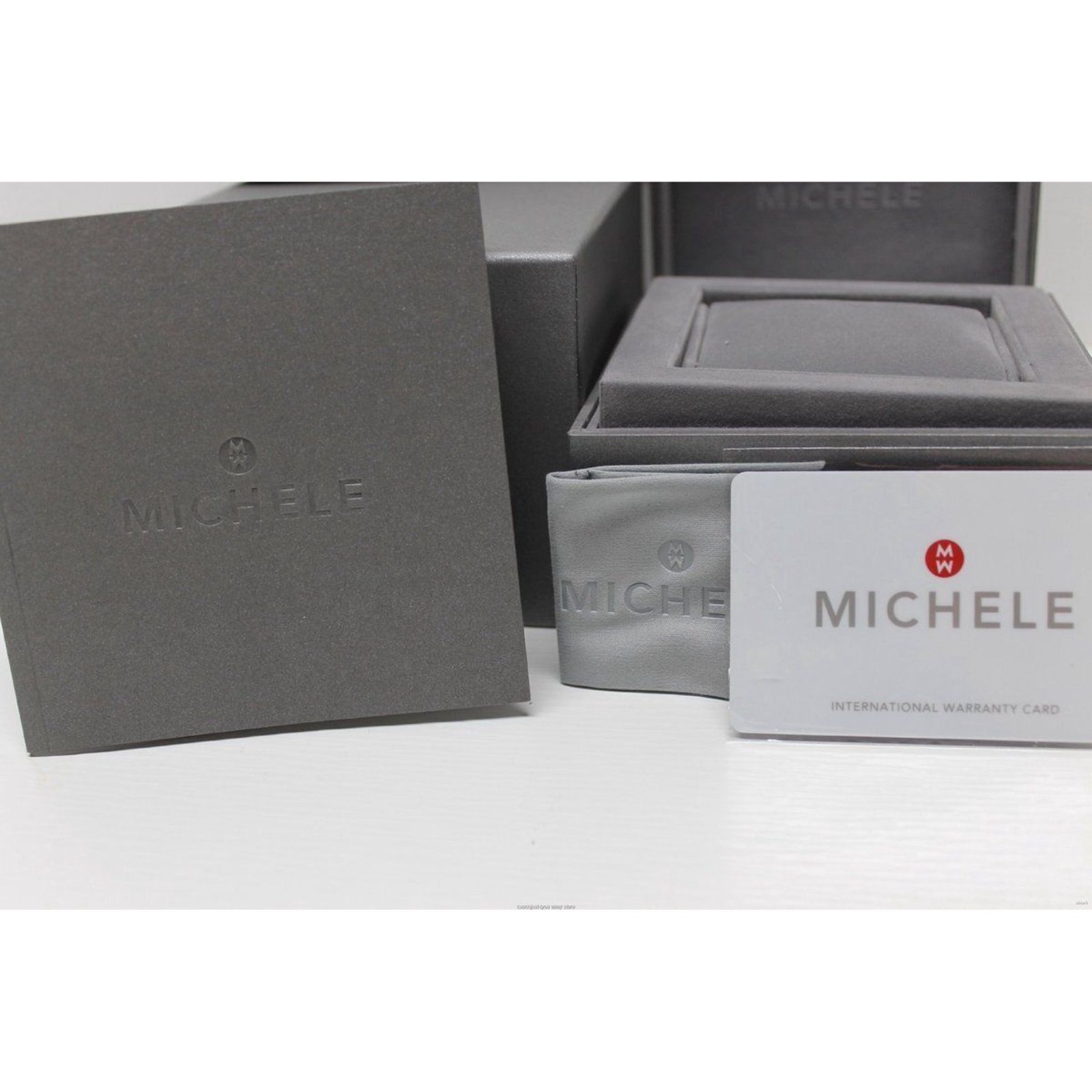 New Michele Milou Park MWW15C000016 Sainless Steel Ladies Diamond Watch $1695.00