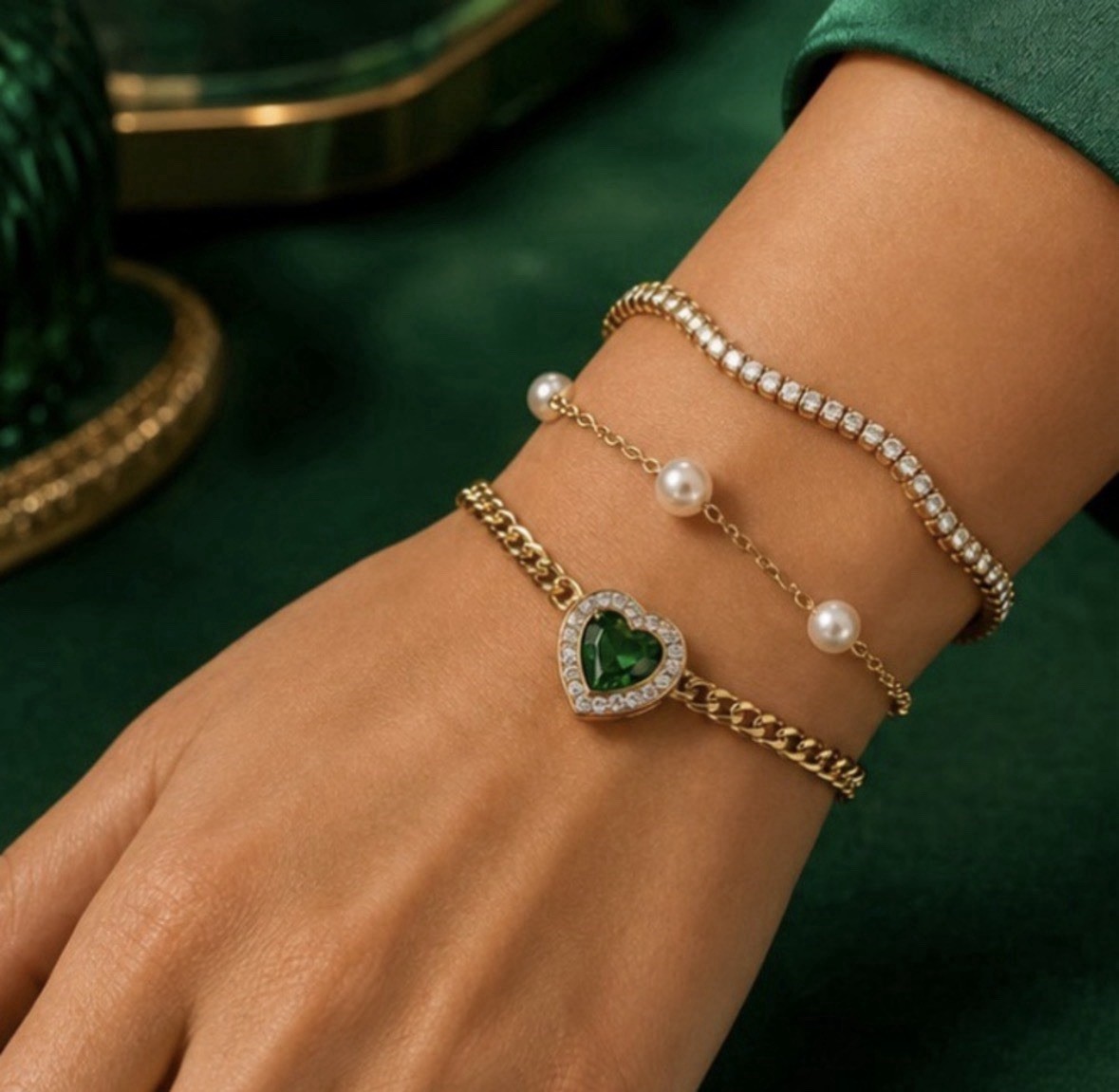 18k Gold-Plated Bracelets for Women Waterproof Tarnish Free