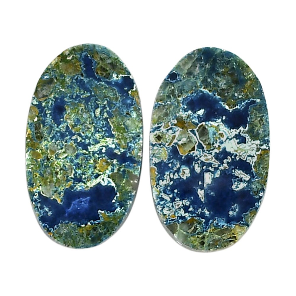 Natural Shattuckite Pair 11.7x20x4 mm Oval Shape Polished Gemstone LS39-04615
