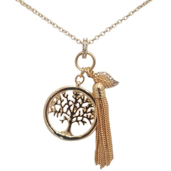 Vera Bradley Women’s Tree of Life Celebrate Family Gold Tone 32″ Necklace NWT