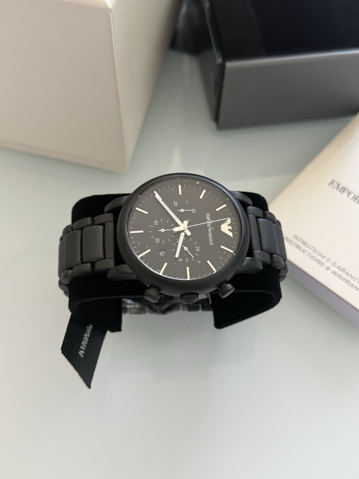 Emporio Armani AR1895 Classic Black Dial Brushed Black Men’s Watch