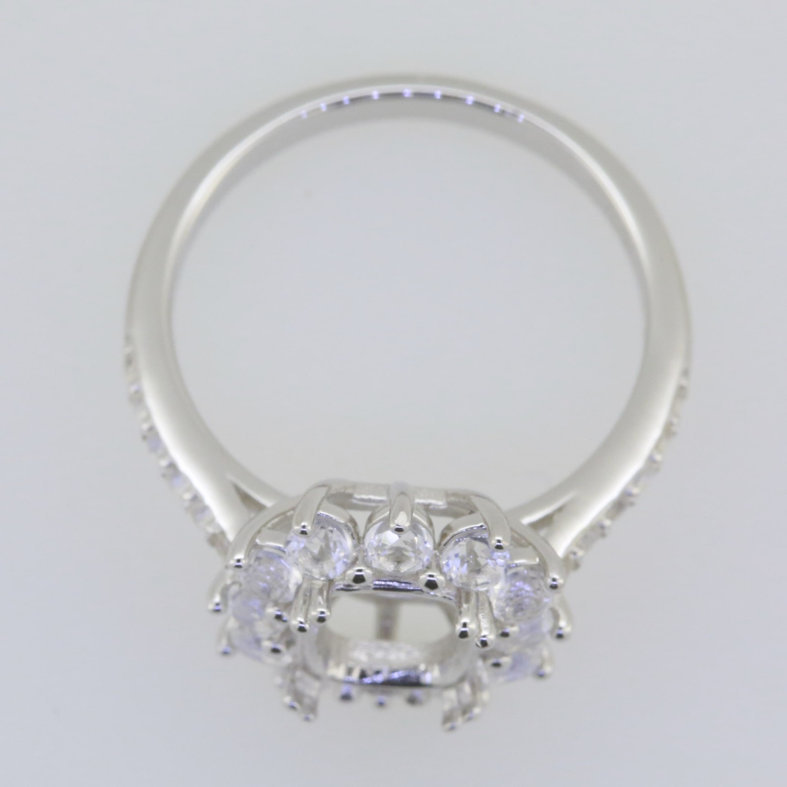 Sterling Silver Semi Mount Ring Setting Cushion CU 9x7mm Topaz GTL2027