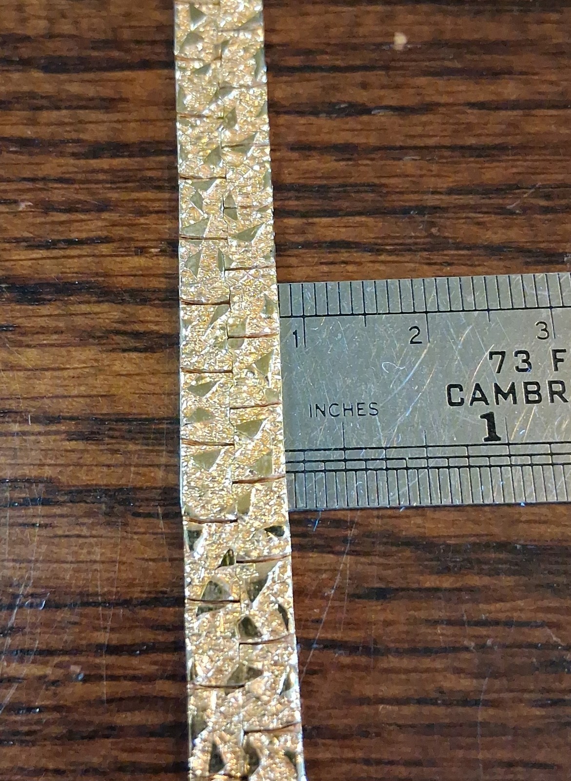 19″ Faux Gold Nugget Style 8mm Wide Chain Vintage(?) See Pics/Description