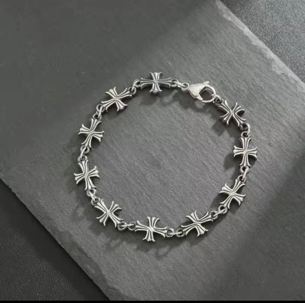 Unisex Punk Style Gothic Cross Link Bracelet