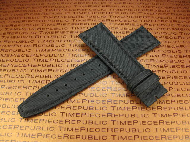 New 21mm Black Leather Strap Fabric Kevlar Watch Band W for IWC PILOT Top Gun