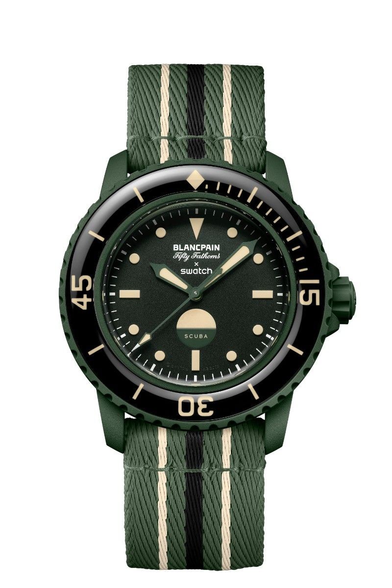 [B1P] Swatch x Blancpain Fifty Fathoms Indian Ocean Green Watch [t4w]