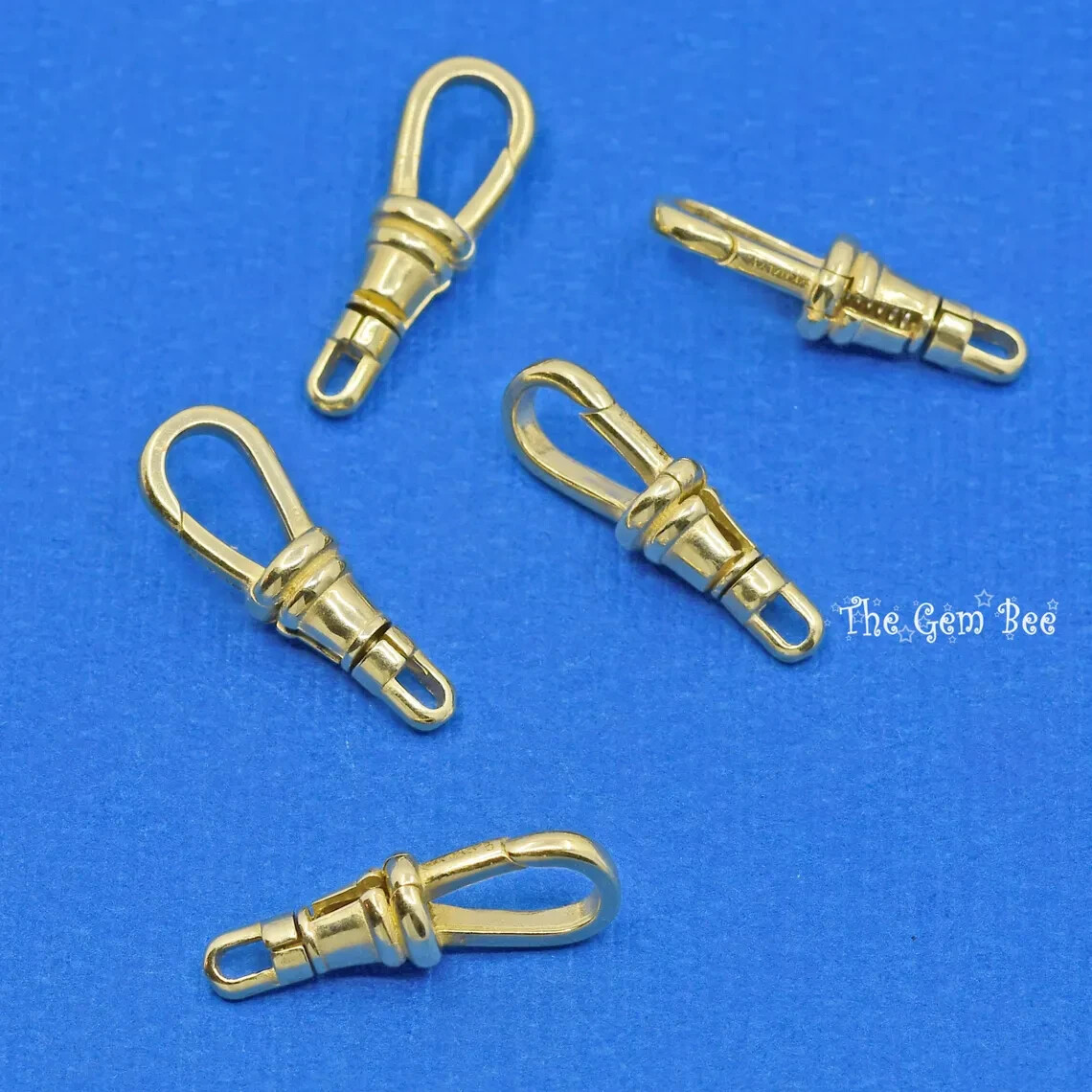 6.5×19.5mm 14k Yellow Gold Swivel Lock Dog Clip Chain Hook Charm Lobster Clasp