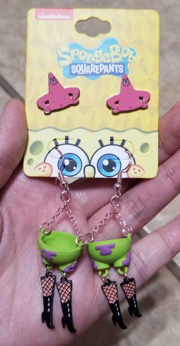 Nickelodeon Spongebob Squarepants Patrick In Boots Statement Earrings