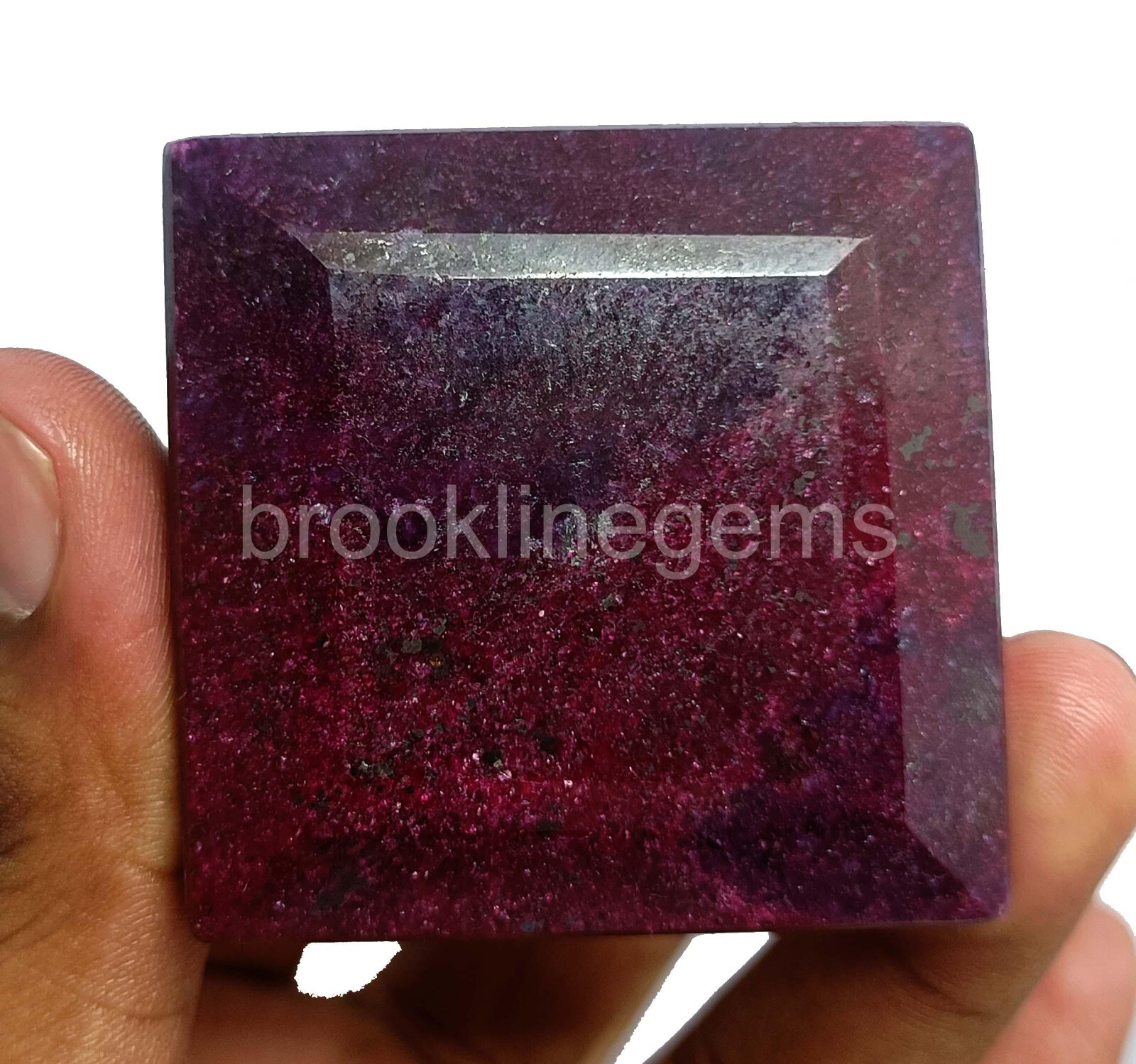 Certified 750.0 Ct Natural African Red Ruby Emerald Cut Loose Gemstone 4RDJ