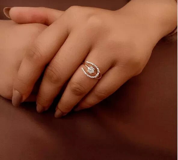 Unique Horseshoe Women Ring 1Ct Round Simulated Diamond 14K Yellow Gold Plated