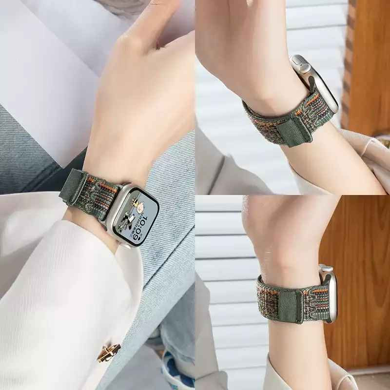 Nylon Apple Watch Band 41mm 45mm 49mm Ultra Iwatch Strap Series 10 9 8 7 6 SE 5
