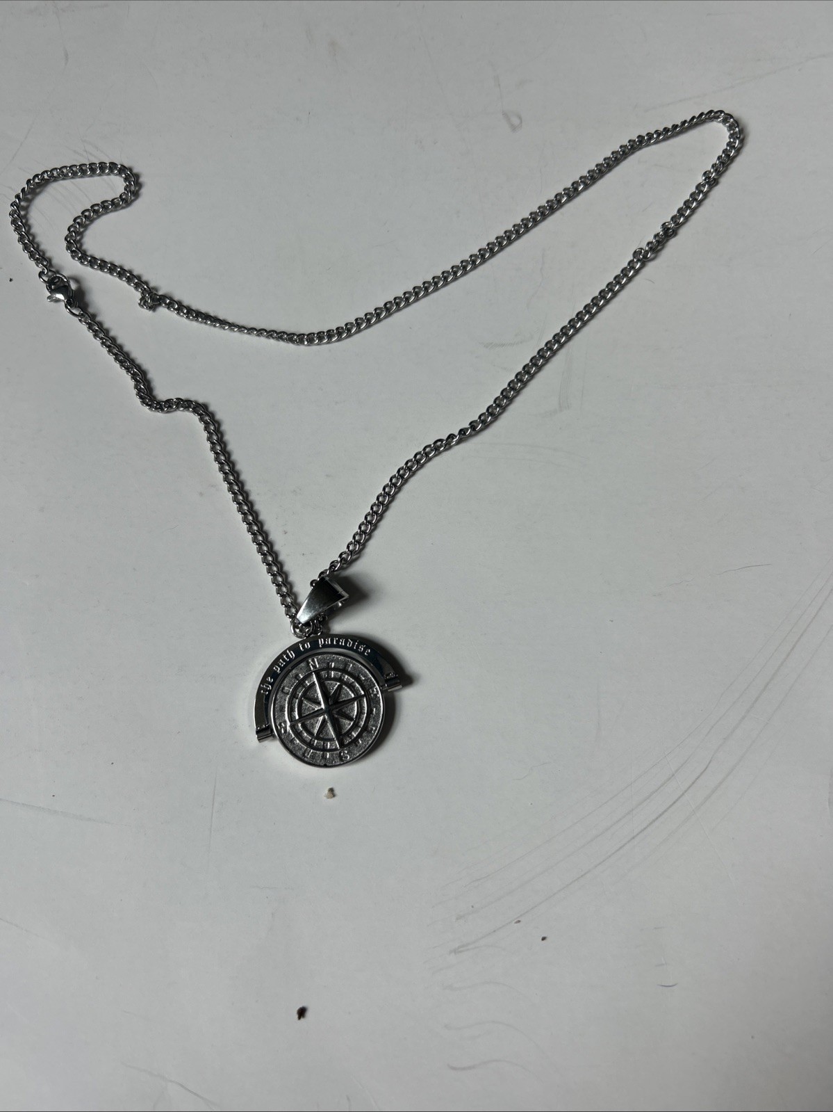 Cemetary Man Charm & Necklace 24″-Path to paradiseis thru hell/compass-move-NWOT