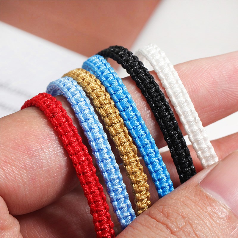 Real Round Moissanite Adjustable Braided-Rope Bracelet Chain 925 Sterling Silver