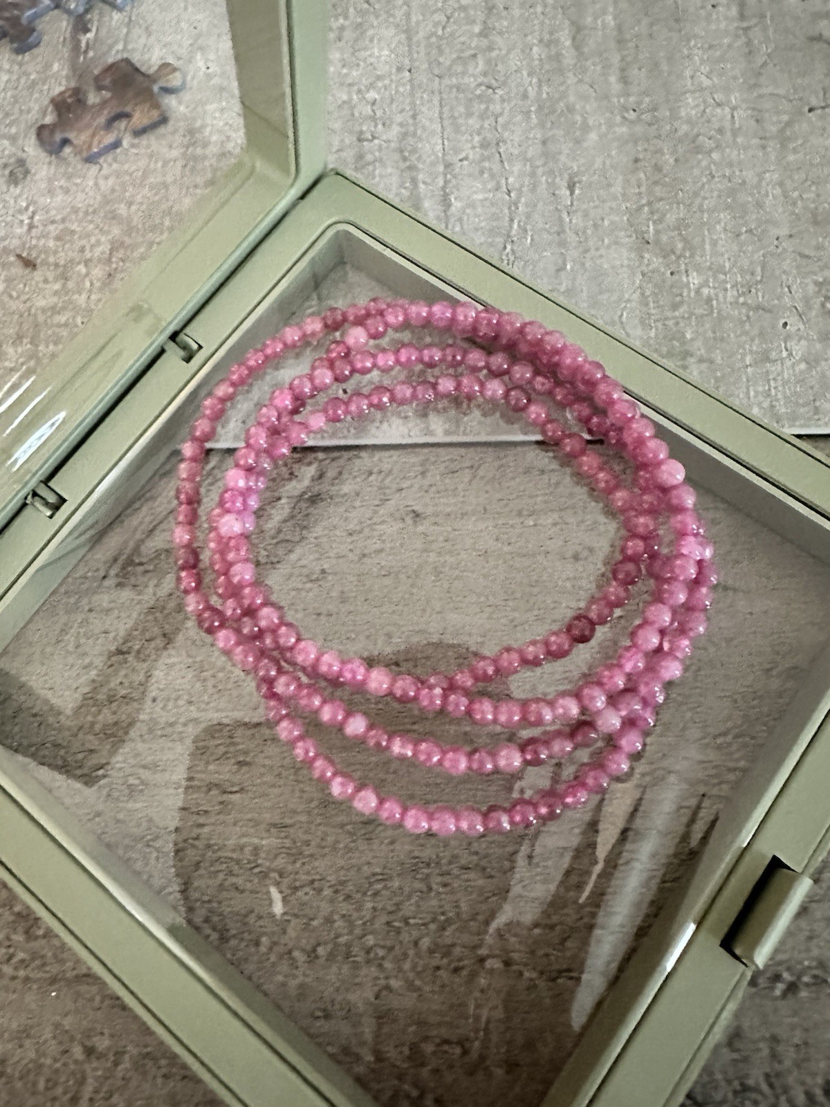 Natural Pink Tourmaline Multi Layer Bracelet / Single Strand Necklace