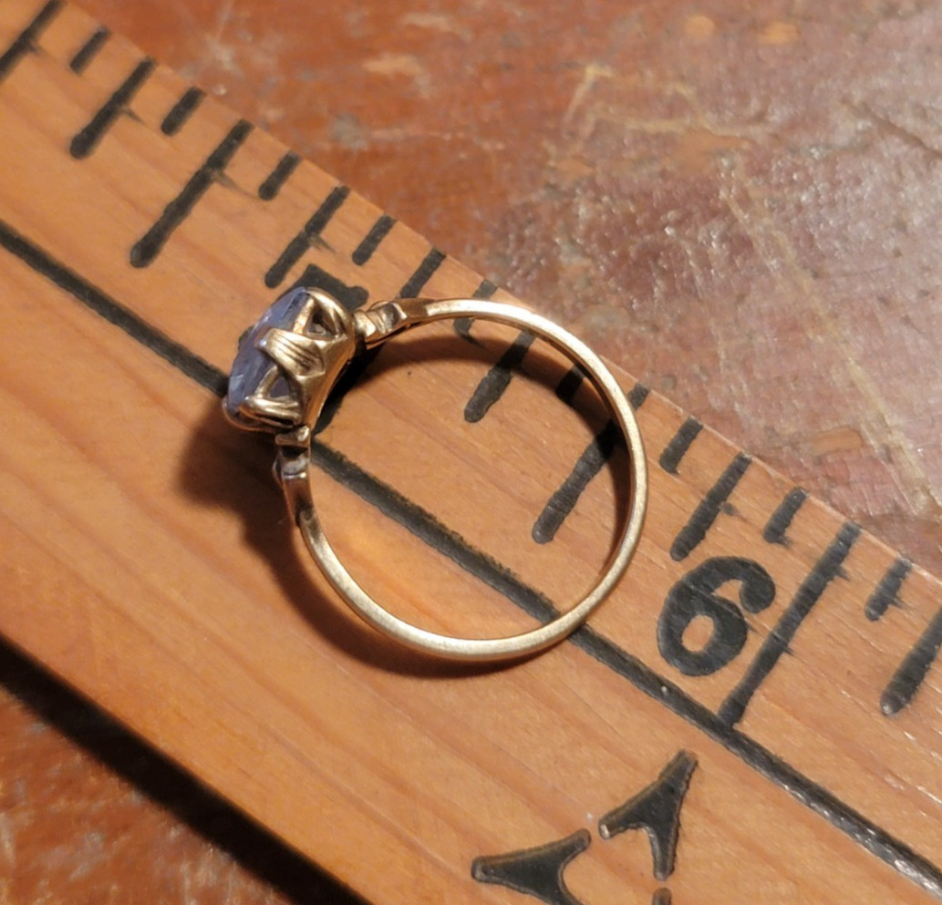 Vintage J.J. White 10K Gold Ring, 1930s-50s, Bridge Between Art Deco and MCM