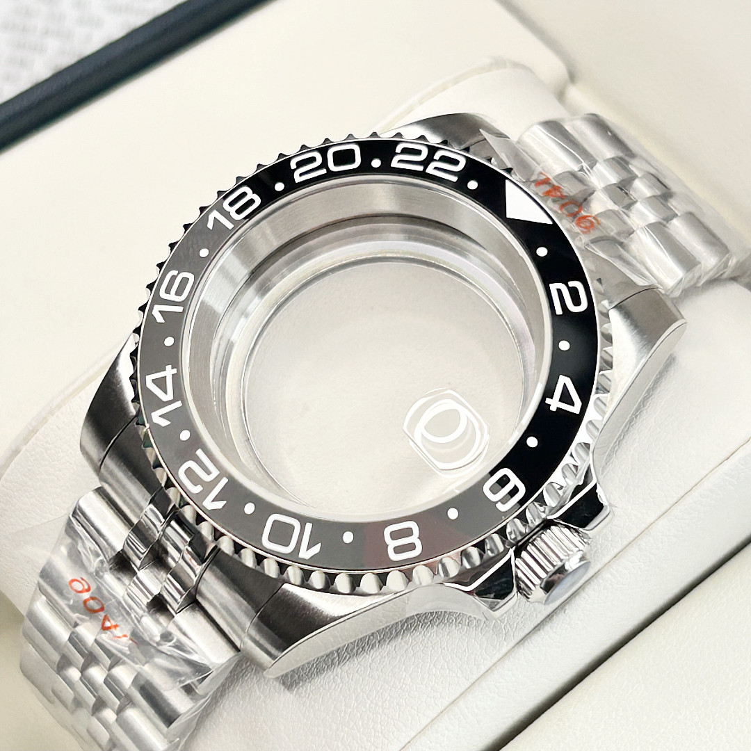 40mm Brushed 20ATM Watch Case Sub GMT Bezel Mod For Nh35 Nh36 Nh34 Movement