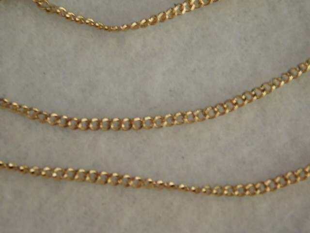 VINTAGE 14K YELLOW GOLD CURB LINK NECKLACE, 19″ LONG, 1MM WIDE, 3.2 GRAMS TW