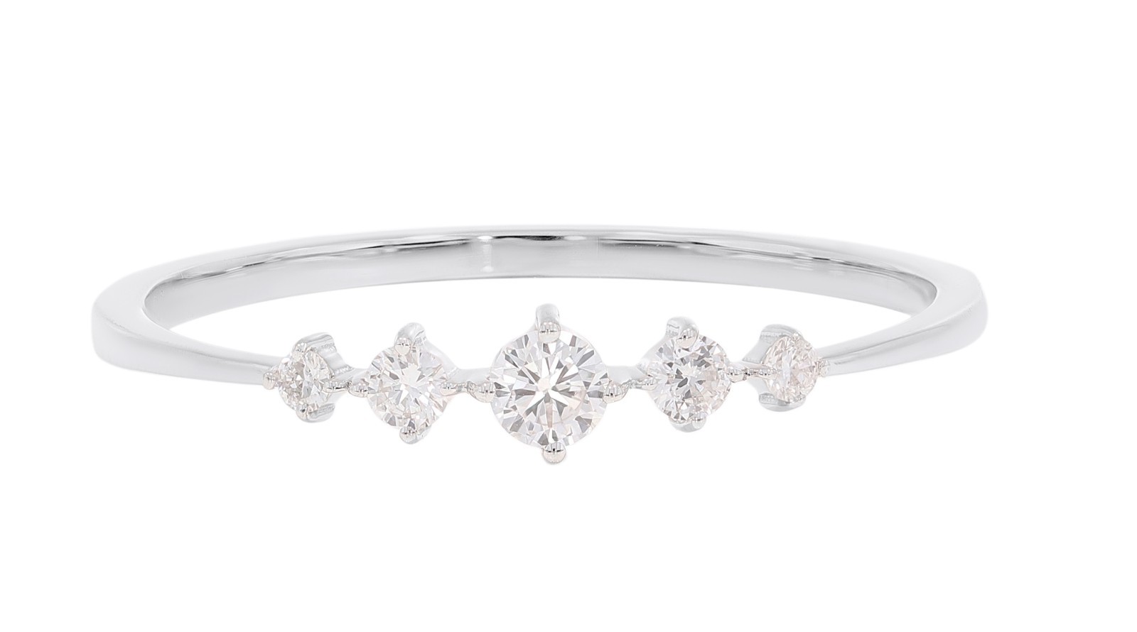 Ananta Jewels 0.15Ct Lab Grown Diamond 5 Stone Wedding Ring in 925 Silver Women