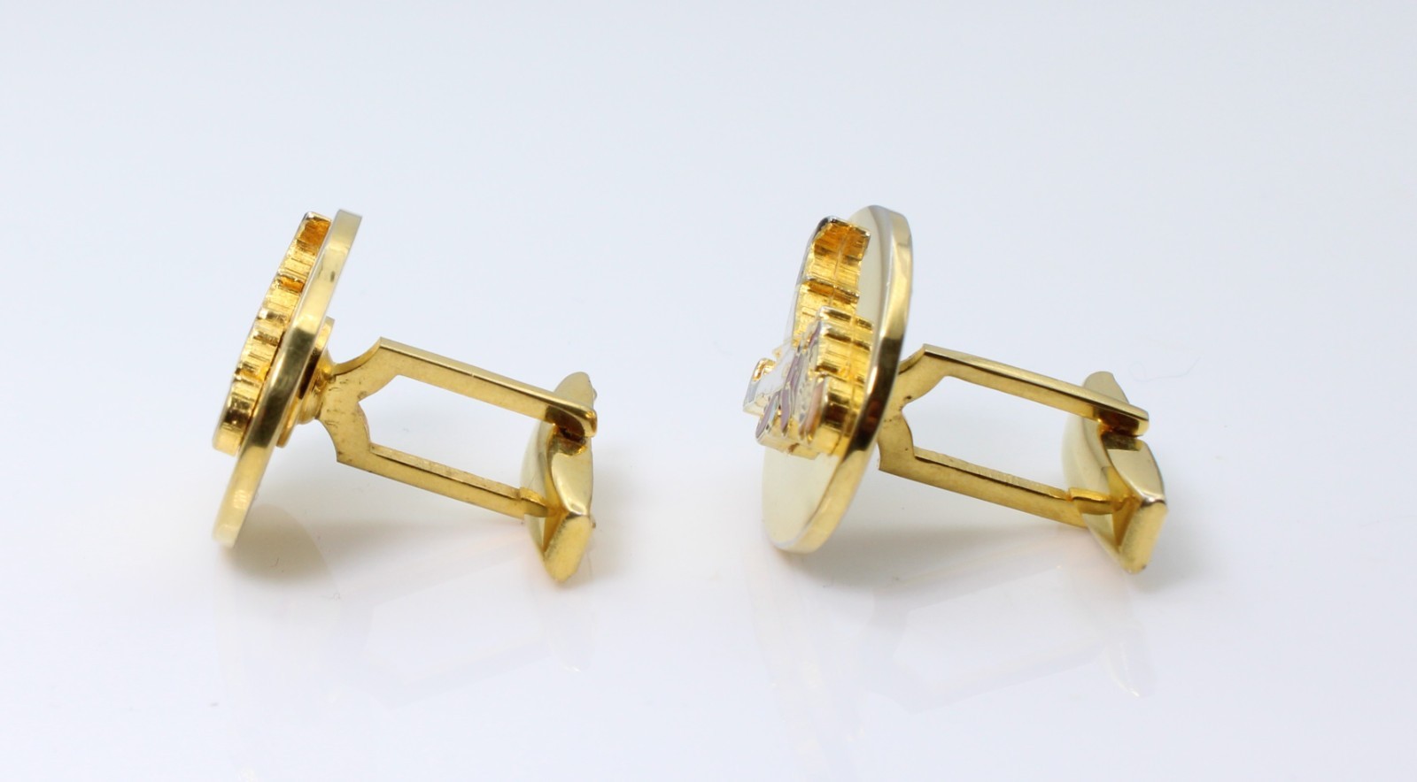 Vintage Kinney Co. Prov. RI Johnnie Walker Red Label Enamel Cufflinks Gold Tone