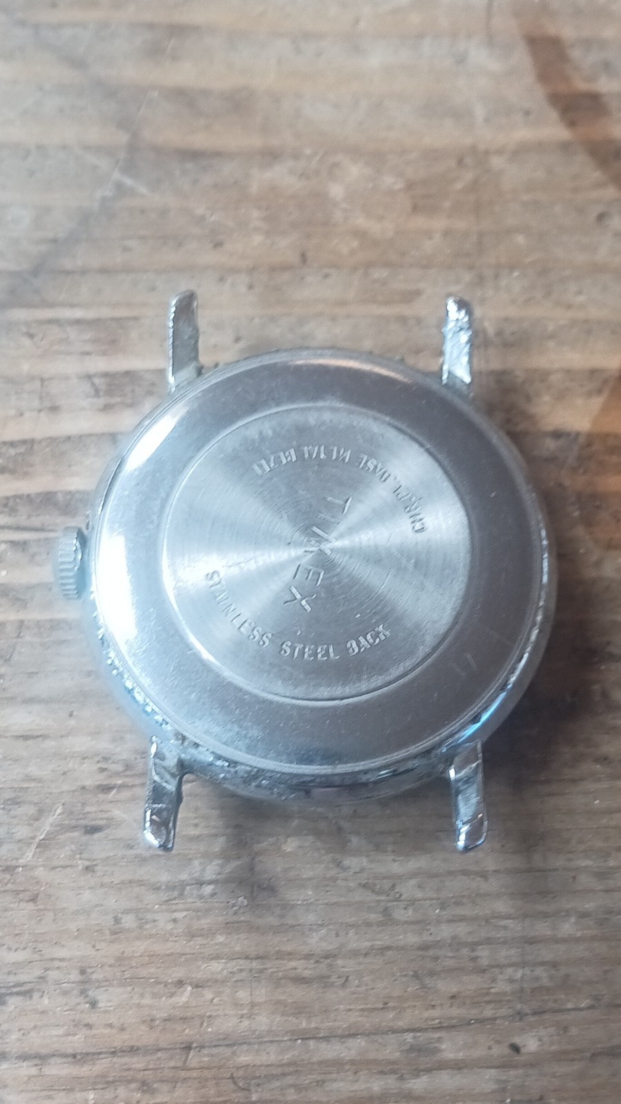 Timex Stainless Steel Wristwatch Silver Beige Non-Numeric Hour Marks For Parts