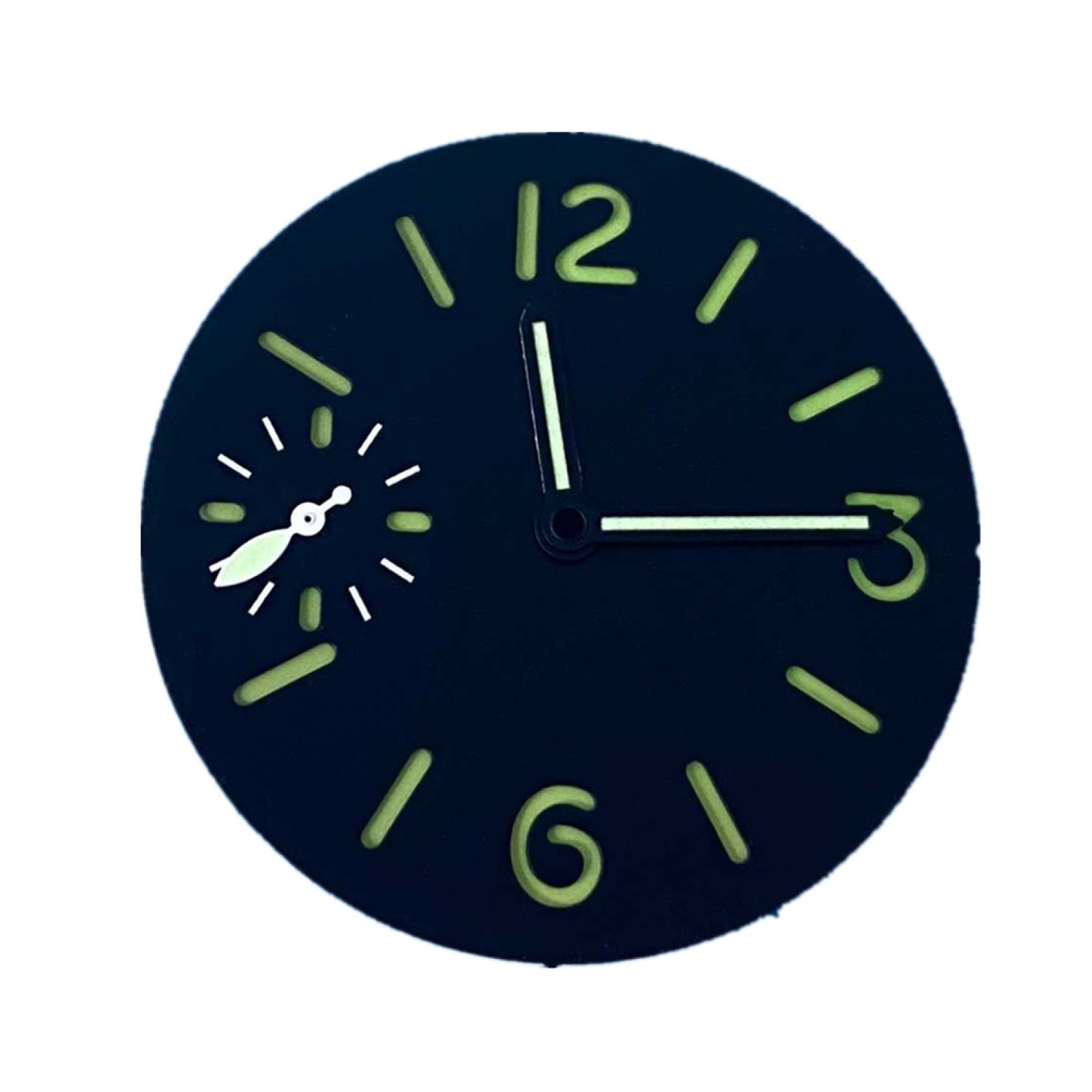 34.5mm Green Luminous Watch Dial With Watch Hands For ETA 6497 ST3600 Movement