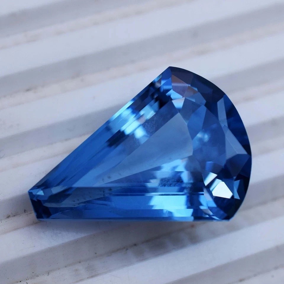 20 Ct Natural Santa Maria Blue Aquamarine Fancy Cut Certified Loose Gemstone