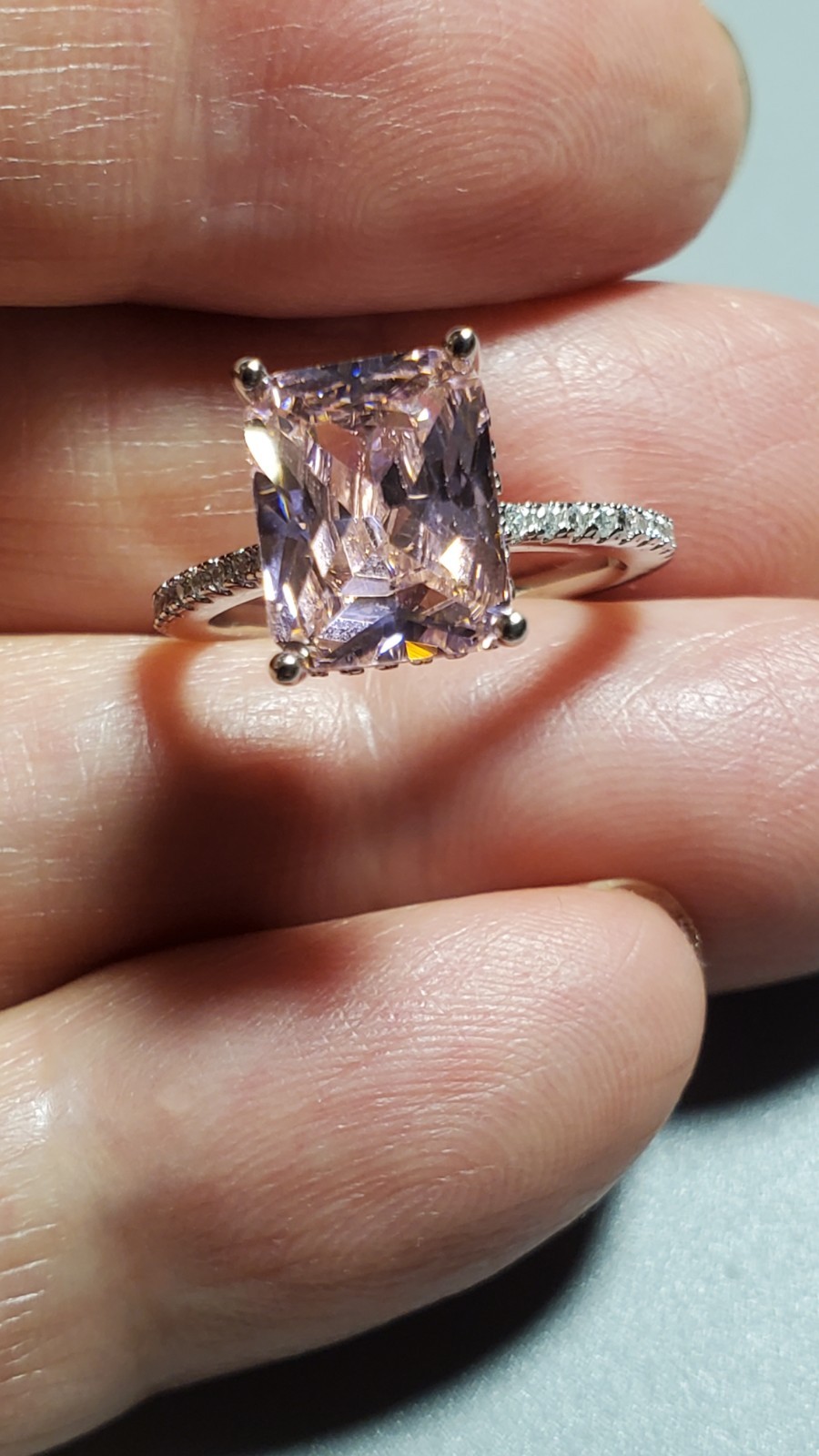 CERTIFIED 4.00 CT LAB GROWN PINK SAPPHIRE 925 STERLING SILVER RING SIZE 5