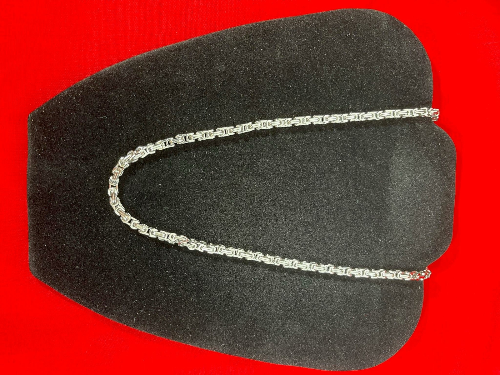7″-36″ STAINLESS STEEL SILVER 4MM BYZANTINE TURKISH BOX W/SPECIAL CLASP CHAIN