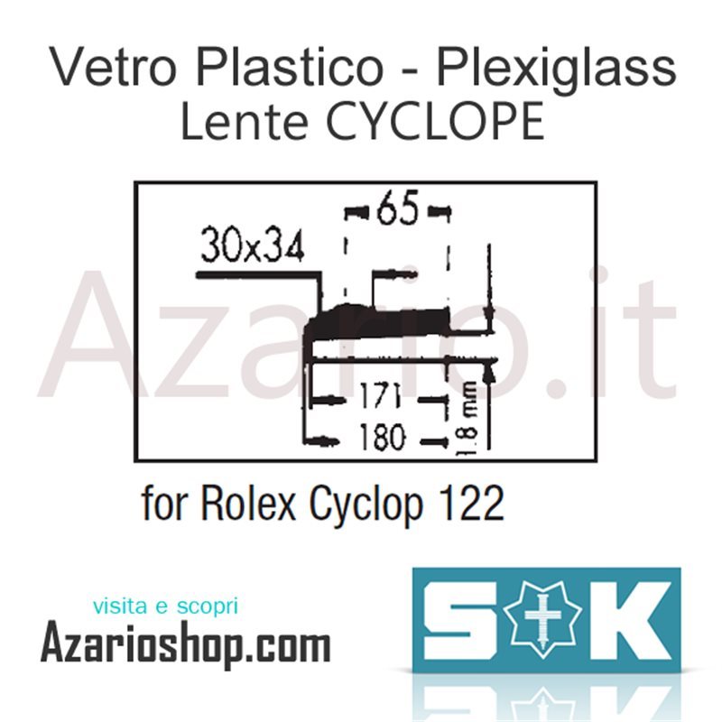Cyclops 122 Rolex Tudor Princess Lady Crystal Plastic Plexi Sternkreuz RX Glass
