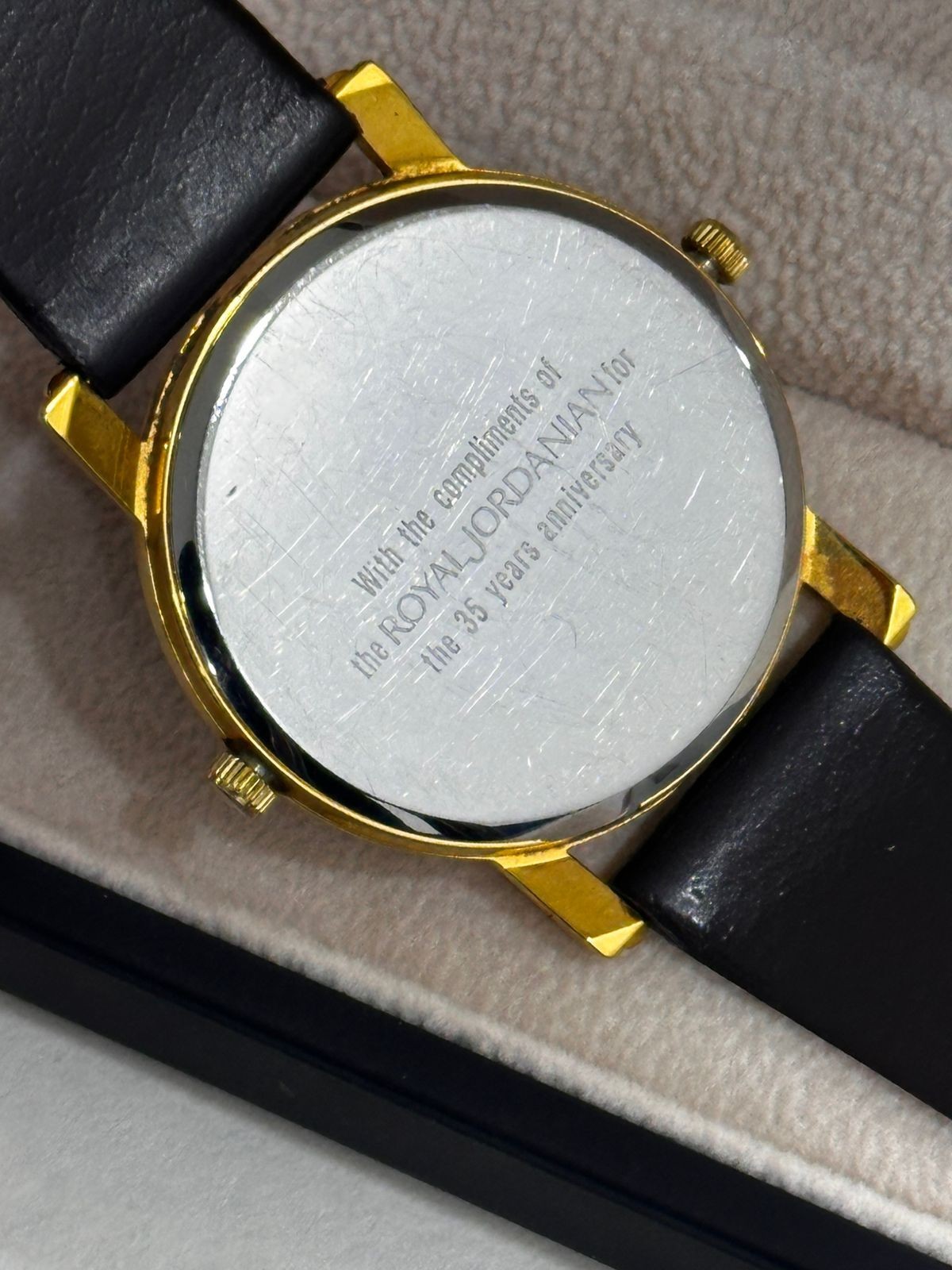 Rare Vintage Royal Jordanian Airlines 35th Anniversary Dual Time Watch World Map