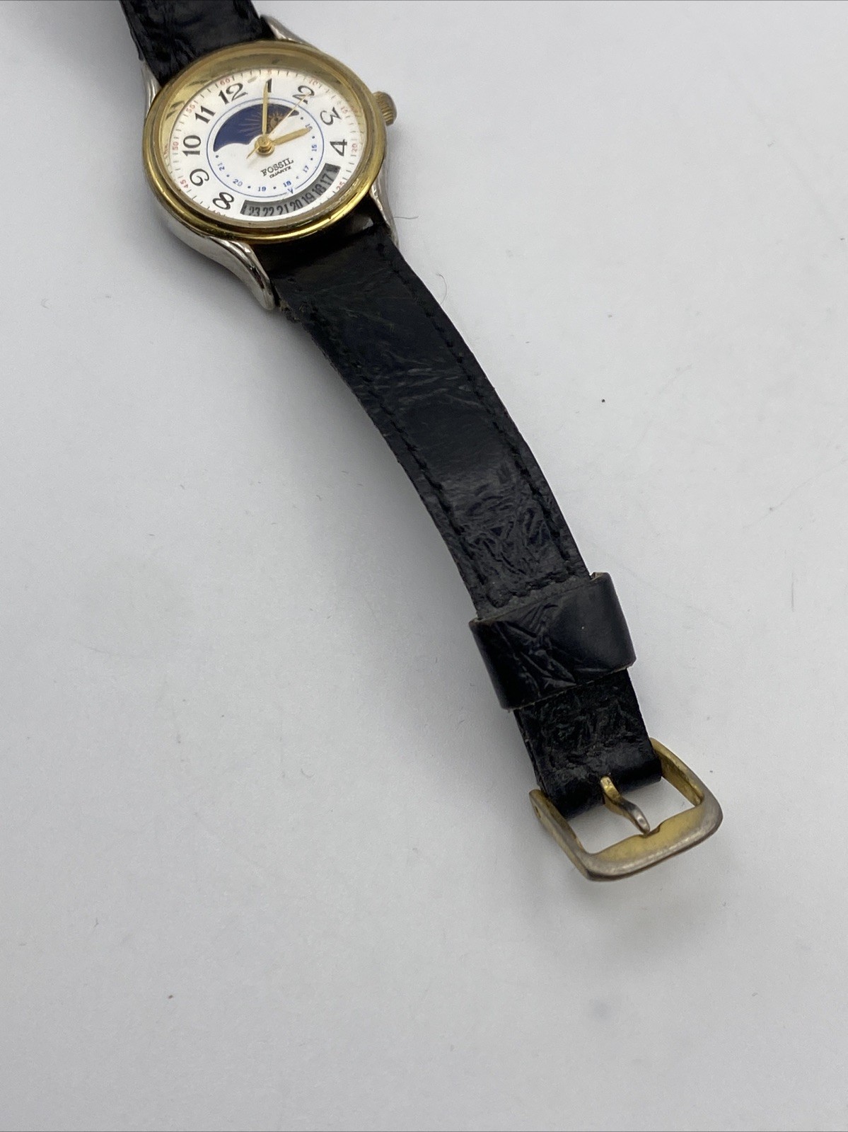 Fossil Moon Phase Women’s Watch Two Tone with Leather Band Parts/repair