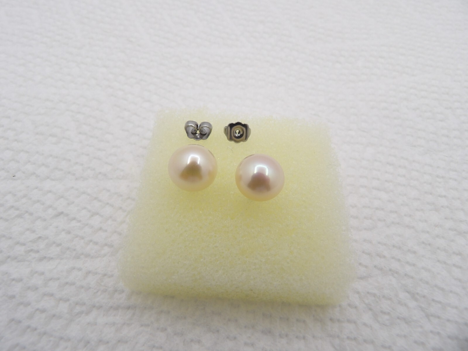 10.2 MM NATURAL PASTEL BUTTON GENUINE FRESHWATER PEARL JEWELRY EARRINGS ER036#10