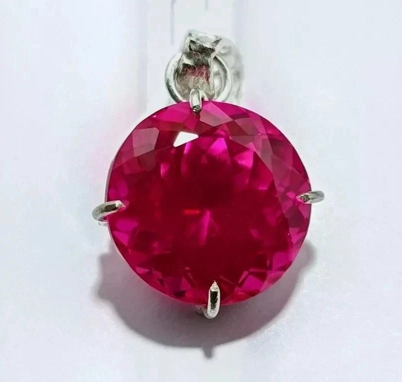 Certified 28 Ct Natural Pink Sapphire 925 Silver Pendant Loose Gemstone
