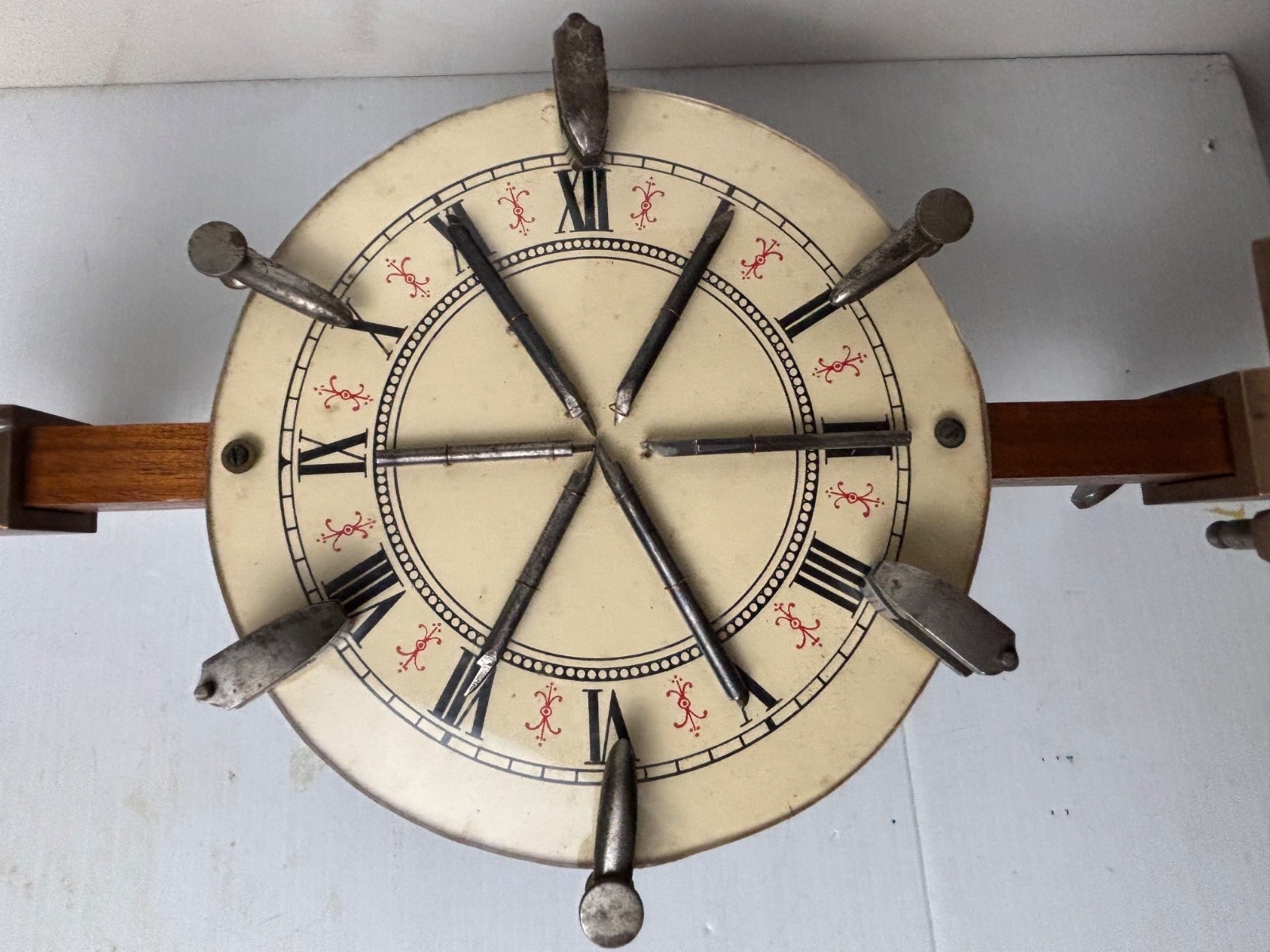ANTIQUE BRASS AND STEEL WATCHMAKER HOROLOGY CLOCK MANDREL LATHE