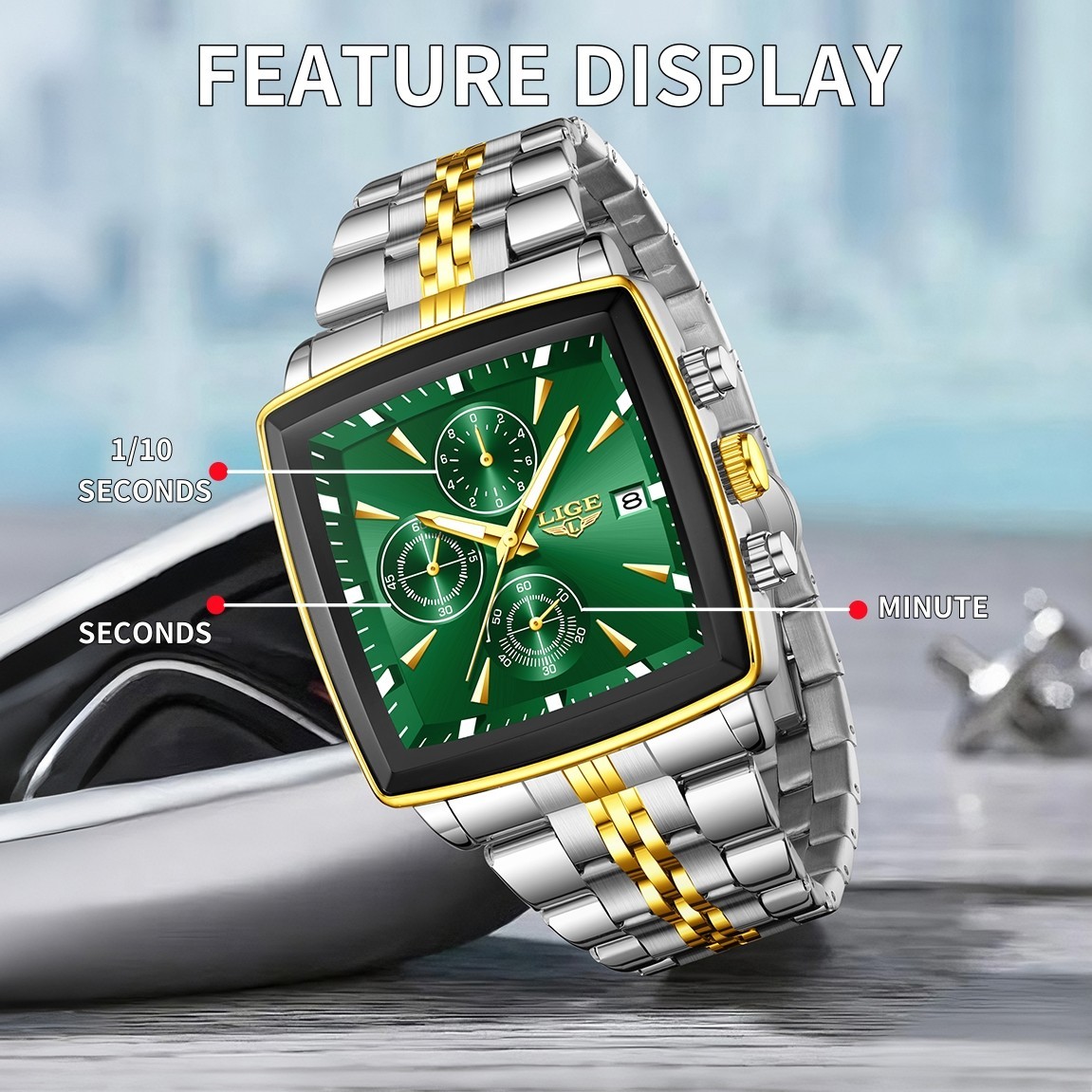 Luxury Men Watch Stainless Steel Quartz Date Luminous Chronograph Man Watch Gift